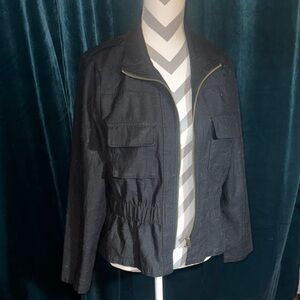 Versona Black Zip-Up Jacket Size Large